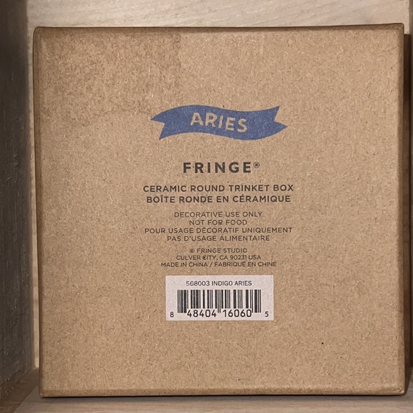 Zodiac…indigo “Aries” round ceramic decorative trinket box in Kraft gift box-NIB - Picture 9 of 16